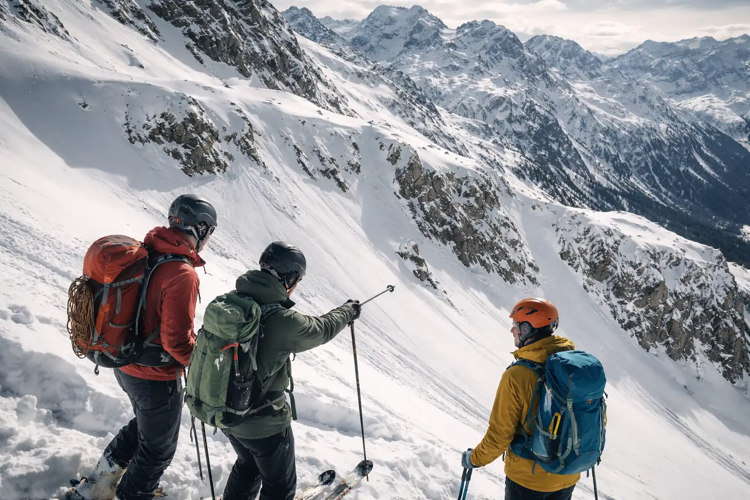 Skieur de randonnée en montagne, illustration pour l entretien des peaux de phoque