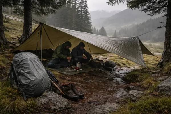 Bivouac sous la pluie : guide anti-galère (abri, gestion humidité, sécurité)