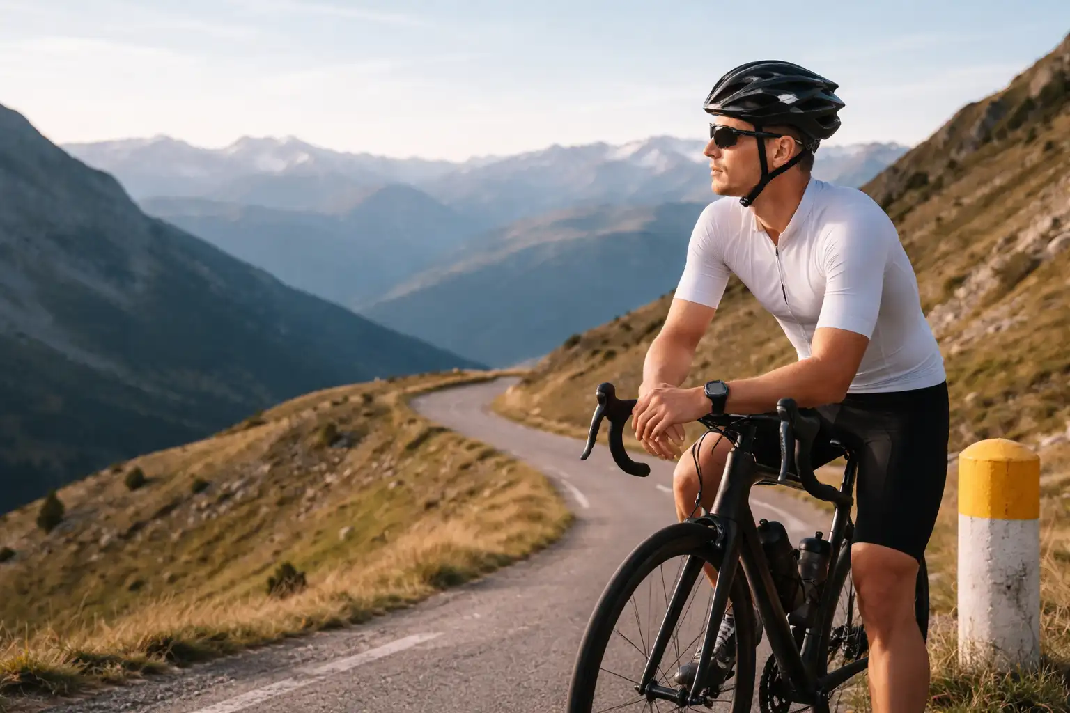 Sommet de col à vélo après une ascension bien gérée