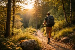 Micro-aventure de deux jours en trek avec sac léger et bivouac planifié