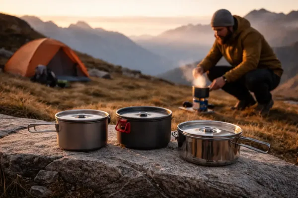Popote de bivouac : titane, aluminium ou inox selon cuisine et autonomie