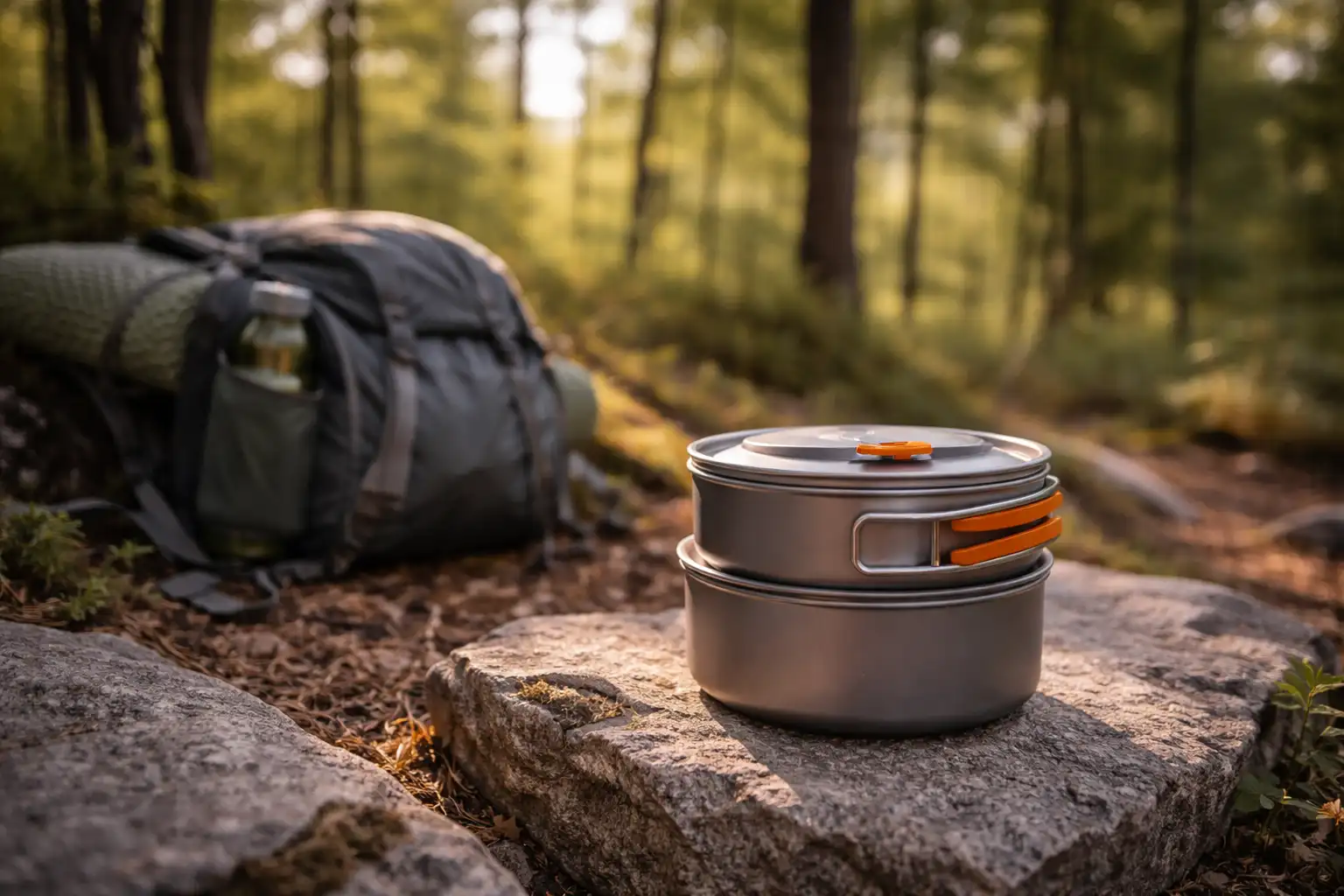 Ensemble popote aluminium anodisé pour bivouac duo