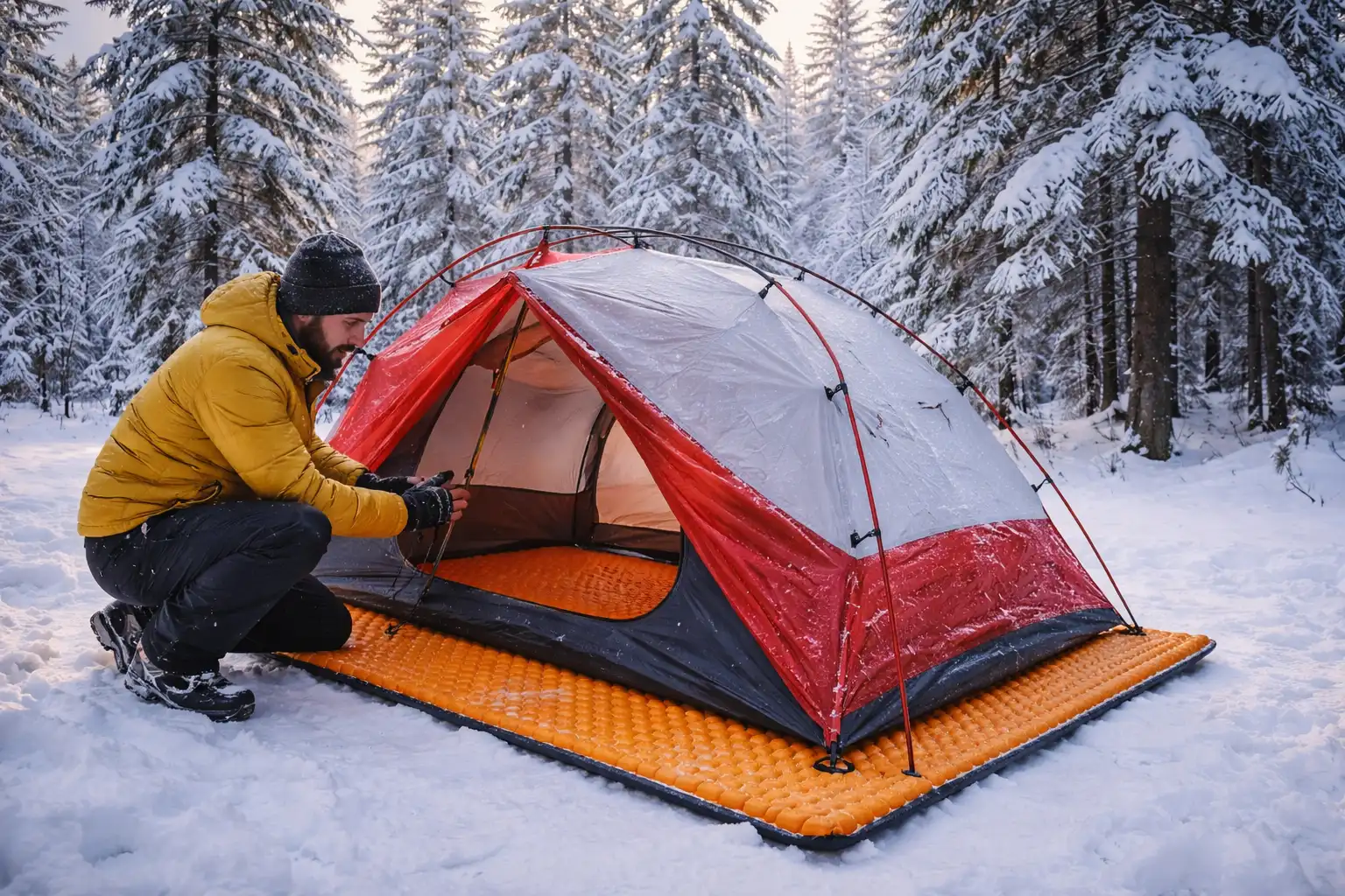 Bivouac d'hiver : vaincre le froid et l'eau gelée en 2026 — Choisir et préparer son emplacement de