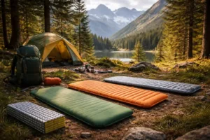 Choisir son tapis de sol pour le camping en forêt : le guide complet 2026 — illustration Aventico