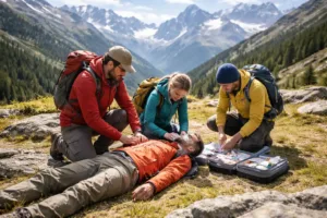 Les gestes premiers secours en montagne : guide pratique 2026 — illustration Aventico