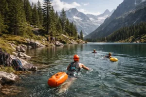 Natation en randonnée : lacs, rivières et sécurité en 2026 — illustration Aventico