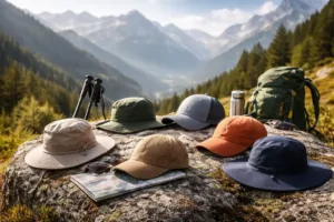 Chapeau ou casquette en randonnée : le guide complet 2026 — illustration Aventico